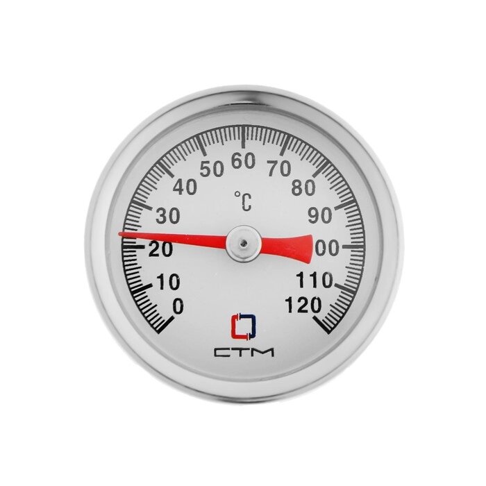 Термометр биметаллический "СТМ" CTT14D40, d=40 мм, 120°C, с погружной гильзой от компании Интернет - магазин Flap - фото 1