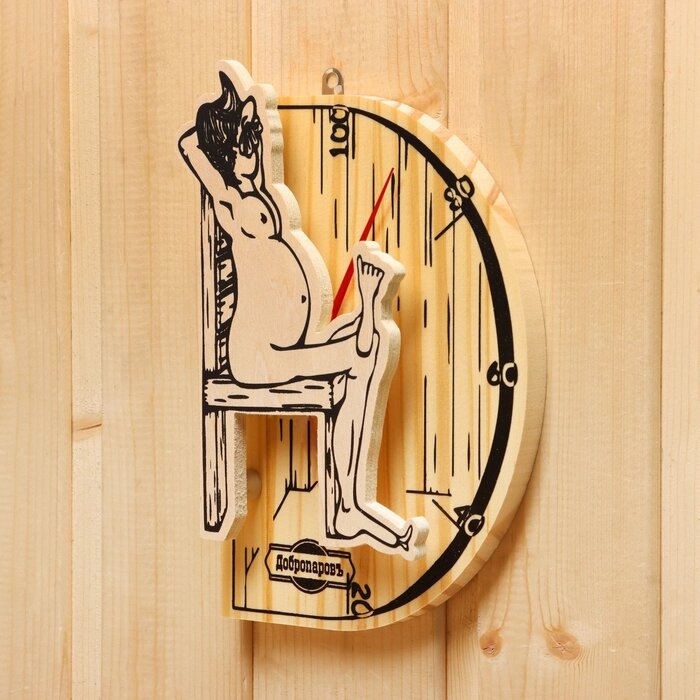 Термометр для бани "В здоровом теле-здоровый дух", деревянный, 19 х 13,5 см, Добропаровъ от компании Интернет - магазин Flap - фото 1