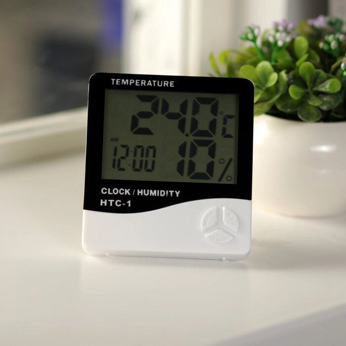Термометр LuazON LTR-14, электронный, датчик температуры, датчик влажности, белый от компании Интернет - магазин Flap - фото 1