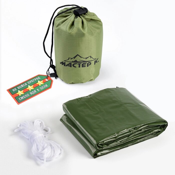 Термоодеяло универсальное "Аdventure" (трансформируемое в палатку, спальный мешок), зеленое от компании Интернет - магазин Flap - фото 1