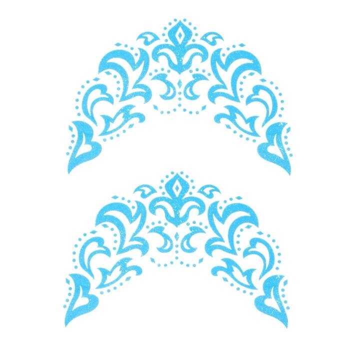 Термотрансфер «Морозный узор», набор 6 шт., цвет синий с серебром от компании Интернет - магазин Flap - фото 1