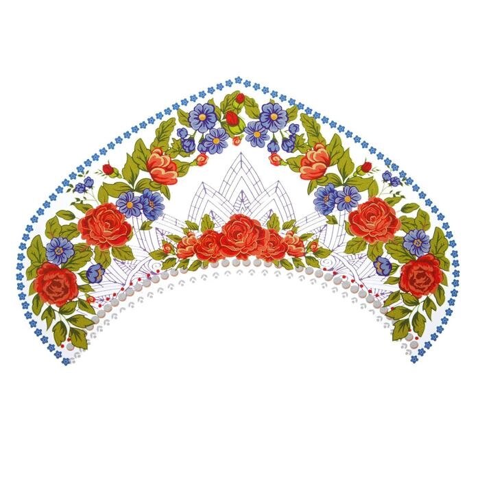 Термотрансфер «Павлопосадский», красно-синие цветы, набор 10 шт. от компании Интернет - магазин Flap - фото 1