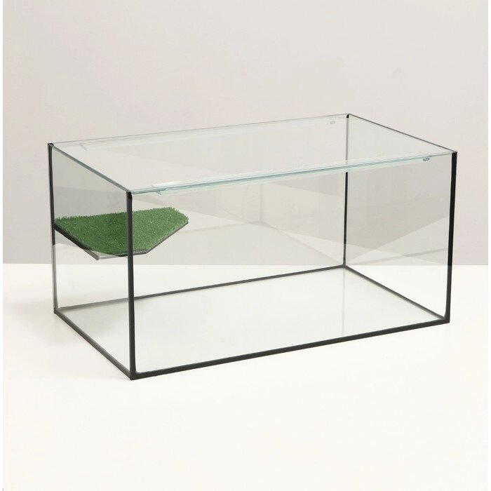 Террариум с покровным стеклом и мостиком 50 литров, 55 х 33 х 29 см от компании Интернет - магазин Flap - фото 1