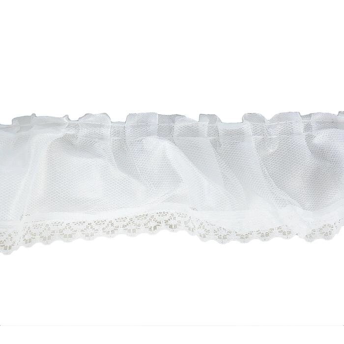 Тесьма белая атлас с кружевом 6 см, в упаковке 10 метров от компании Интернет - магазин Flap - фото 1