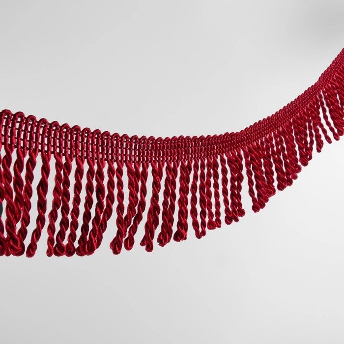 Тесьма декоративная «Бахрома кручёная», 6,5 см, 20  0,5 м, цвет бордовый от компании Интернет - магазин Flap - фото 1