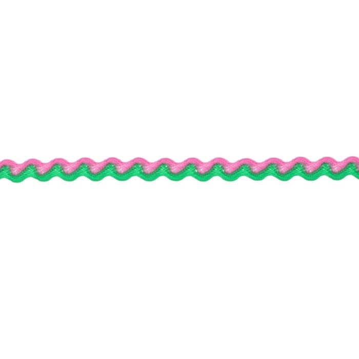 Тесьма «Змейка», ширина 0,8 см, по 50 м, цвет розово-зелёный от компании Интернет - магазин Flap - фото 1