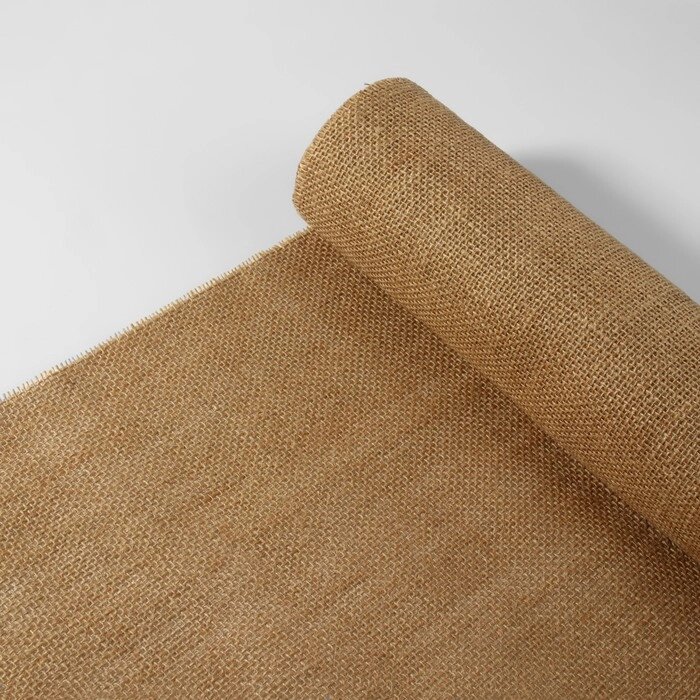 Ткань из джута, натуральная, 38 см, 4,5  0,5 м, цвет бежевый от компании Интернет - магазин Flap - фото 1