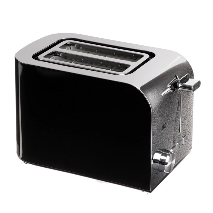 Тостер BQ T2000, 850 Вт, 7 режимов прожарки, 2 тоста, разморозка, чёрно-серебристый от компании Интернет - магазин Flap - фото 1