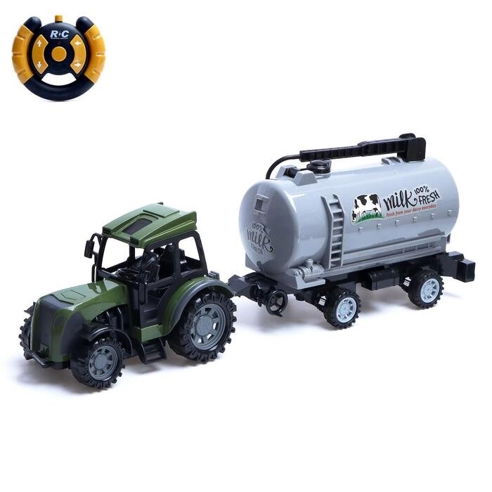 Трактор радиоуправляемый «Фермер» с цистерной, работает от батареек, цвет зелёный от компании Интернет - магазин Flap - фото 1