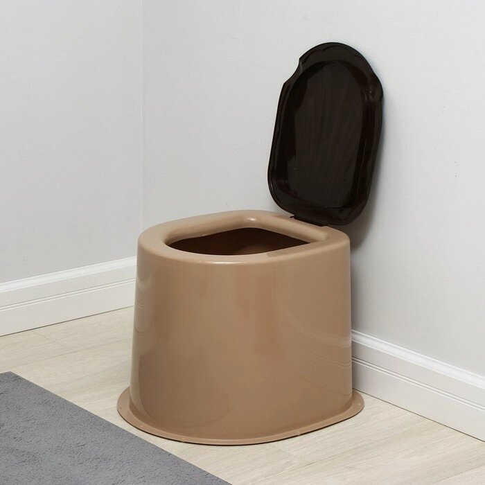 Туалет дачный, h = 38 см, без дна, с отверстиями для крепления к полу, бежевый от компании Интернет - магазин Flap - фото 1