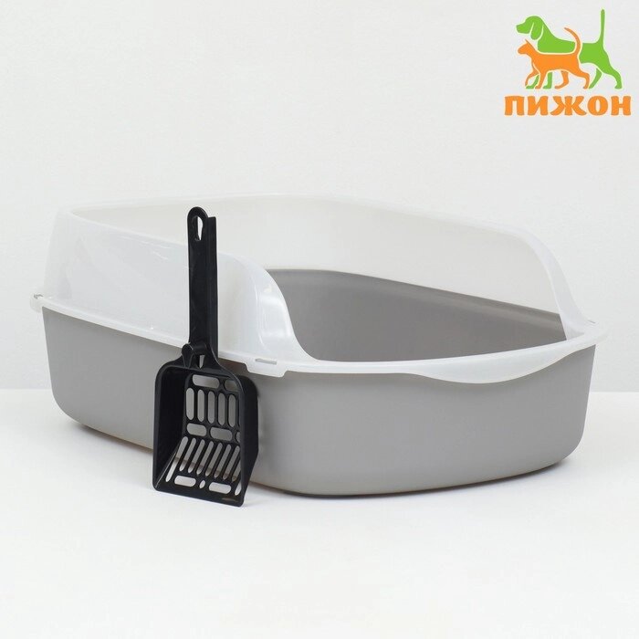 Туалет с бортом, 50х35х18 см, серый от компании Интернет - магазин Flap - фото 1