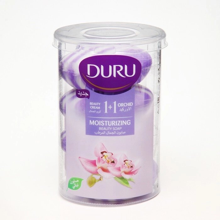 Туалетное крем-мыло DURU 1+1 Увлажняющий крем и орхидея, 4*100 гр от компании Интернет - магазин Flap - фото 1