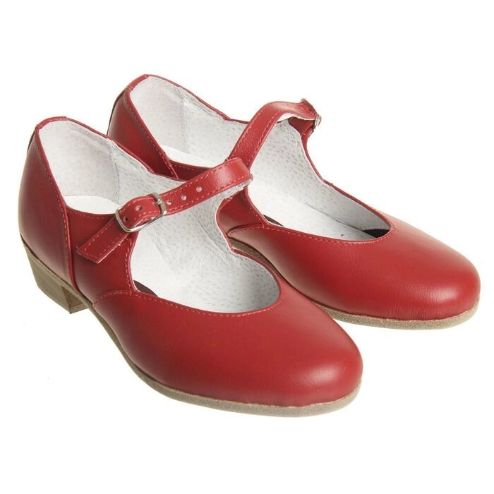 Туфли народные женские, длина по стельке 19,5 см, цвет красный от компании Интернет - магазин Flap - фото 1