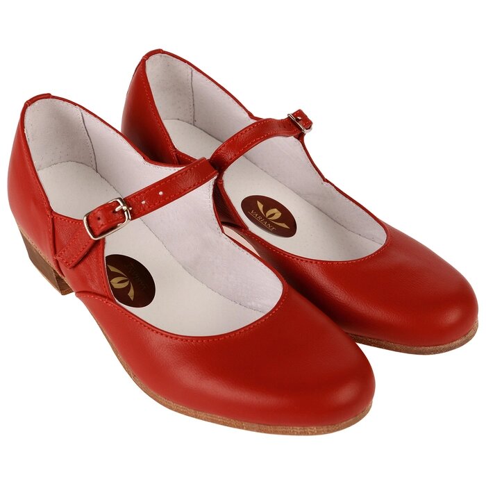 Туфли народные женские, длина по стельке 21,5 см, цвет красный от компании Интернет - магазин Flap - фото 1