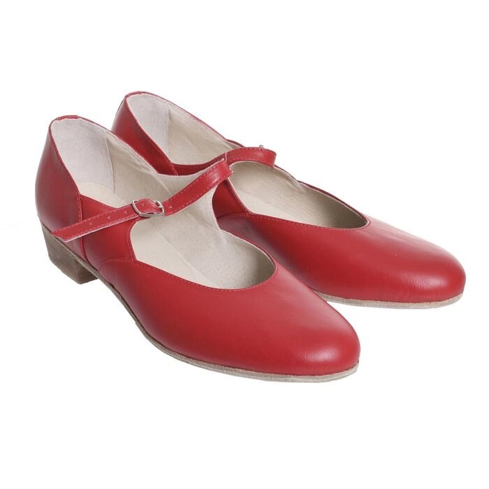 Туфли народные женские, длина по стельке 24,5 см, цвет красный от компании Интернет - магазин Flap - фото 1