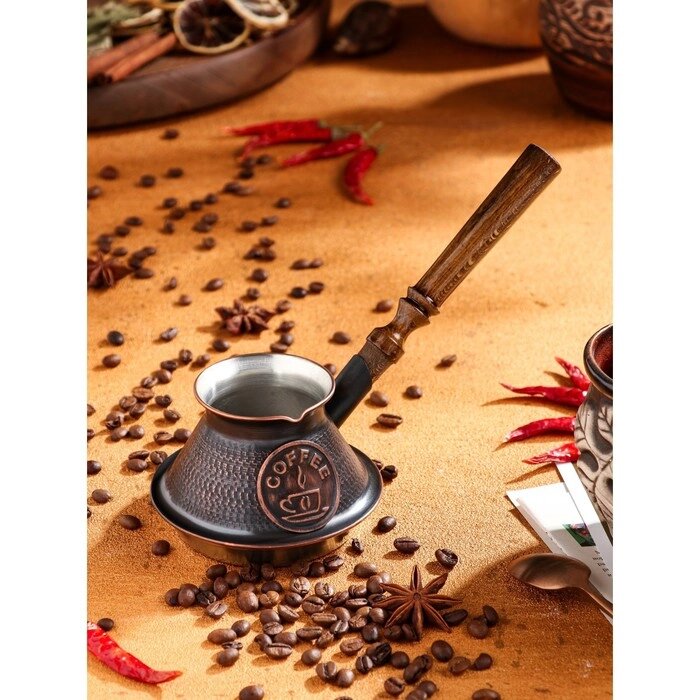 Турка для кофе "Армянская джезва", для индукционных плит, медная, 270 мл от компании Интернет - магазин Flap - фото 1