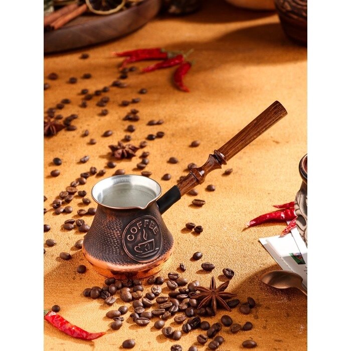 Турка для кофе "Армянская джезва", медная, 220 мл от компании Интернет - магазин Flap - фото 1