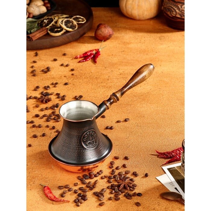 Турка для кофе "Армянская джезва", с песком, медная, высокая, 690 мл от компании Интернет - магазин Flap - фото 1