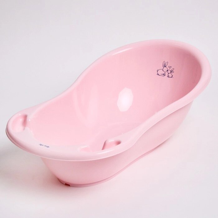 Ванна детская «Кролики» со сливом, 86 см, цвет розовый от компании Интернет - магазин Flap - фото 1