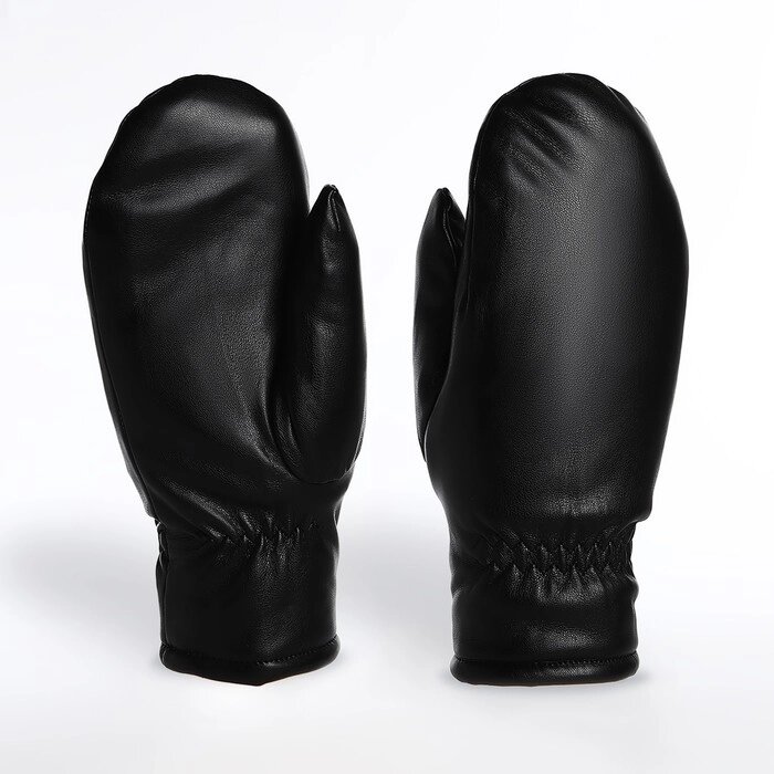Варежки женские, безразмерные, с утеплителем, цвет чёрный от компании Интернет - магазин Flap - фото 1