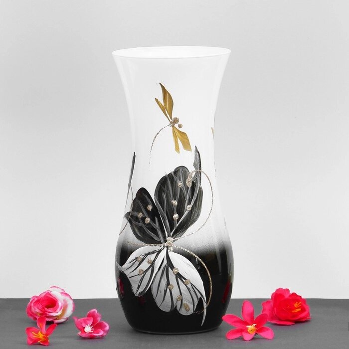 Ваза "Чёрно-белая бабочка" 10,5х25,5 см от компании Интернет - магазин Flap - фото 1