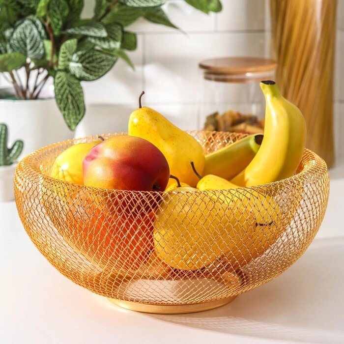 Ваза для фруктов «Сплетение», 303013, цвет золотой от компании Интернет - магазин Flap - фото 1