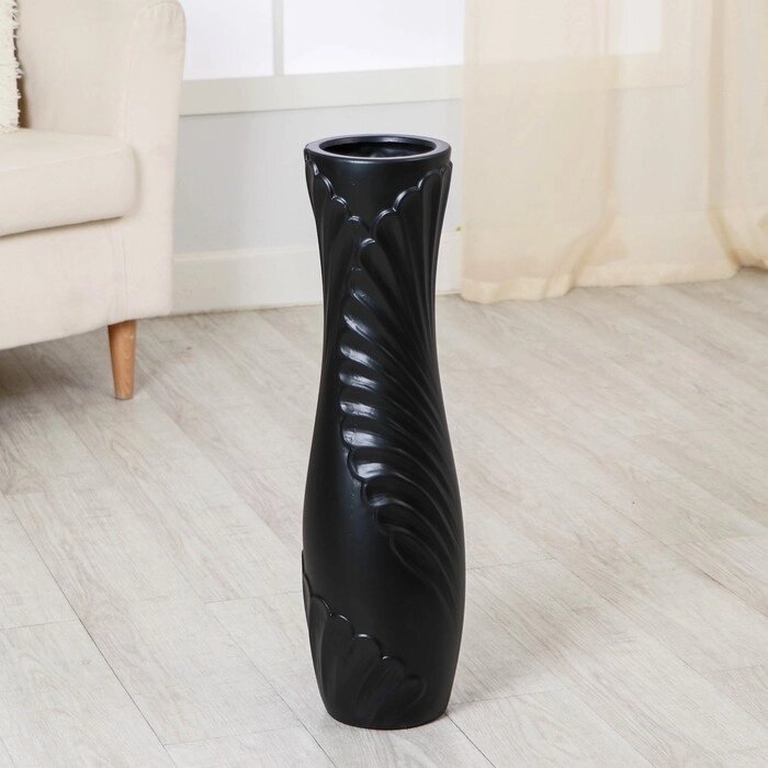 Ваза керамика напольная "Оливия" 60 см, чёрный от компании Интернет - магазин Flap - фото 1