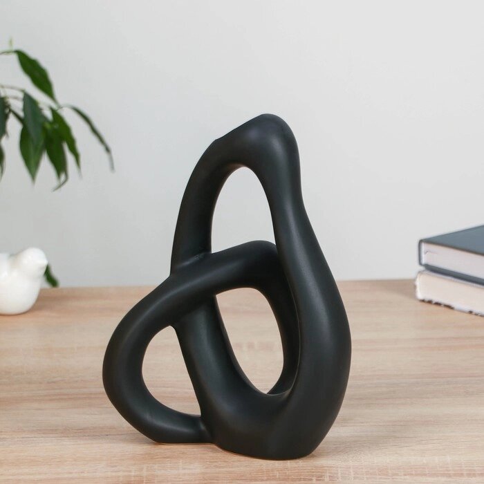 Ваза керамика настольная "Бейли" 23 см, чёрный от компании Интернет - магазин Flap - фото 1