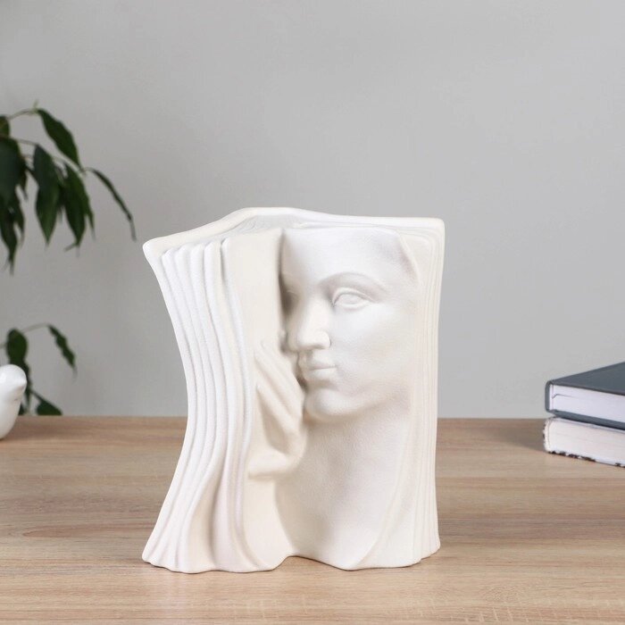 Ваза керамика настольная "Валентайн" одиночка, 19 см, белый от компании Интернет - магазин Flap - фото 1