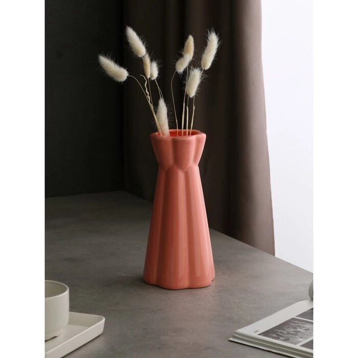 Ваза настольная «Кубок», h=24 см, цвет розовый, керамика, 1 сорт, Иран от компании Интернет - магазин Flap - фото 1