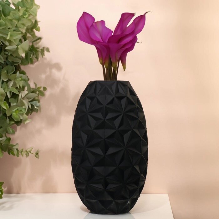 Ваза "Орхидея" из стекла, черная 35*20*20 см от компании Интернет - магазин Flap - фото 1