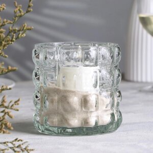 Ваза-подсвечник "Авиньон" с белой свечой, 11,8х11,5 см, стекло