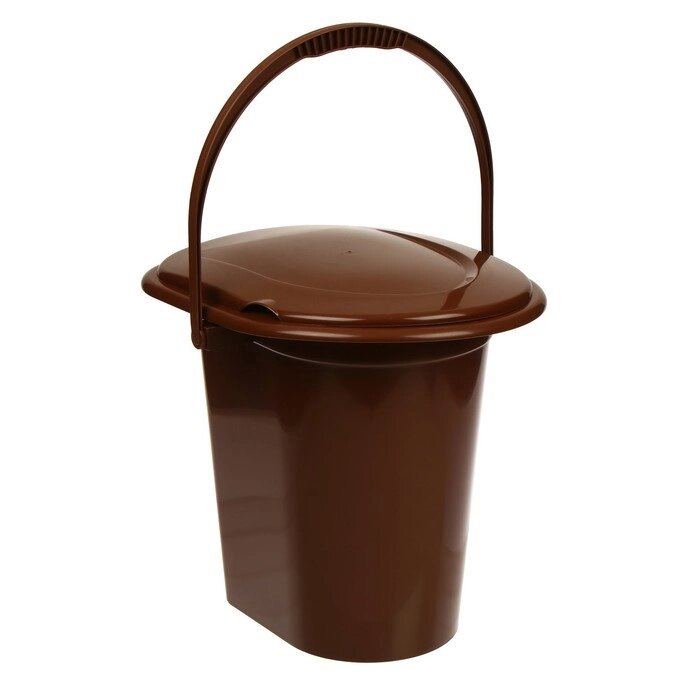 Ведро-туалет, h = 39 см, 17 л, съёмный стульчак, коричневое от компании Интернет - магазин Flap - фото 1