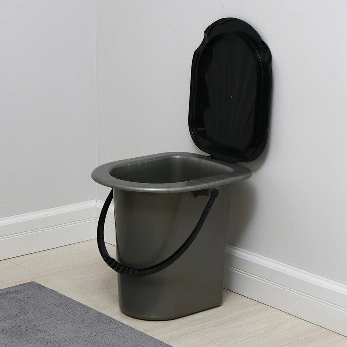 Ведро-туалет, h = 40 см, 17 л, серое от компании Интернет - магазин Flap - фото 1