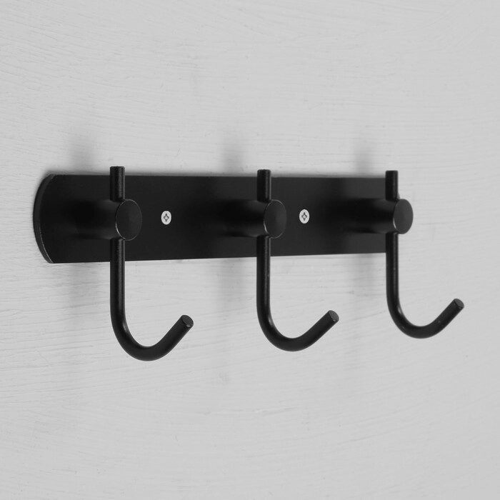 Вешалка CAPPIO CVT004, металлическая, трёхрожковая, цвет черный от компании Интернет - магазин Flap - фото 1