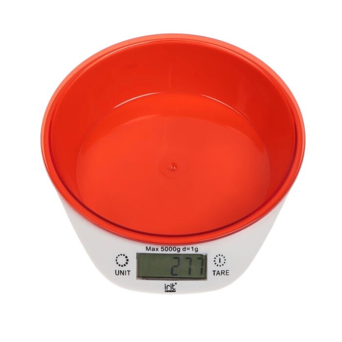 Весы кухонные Irit IR-7117, электронные, до 5 кг, красные от компании Интернет - магазин Flap - фото 1