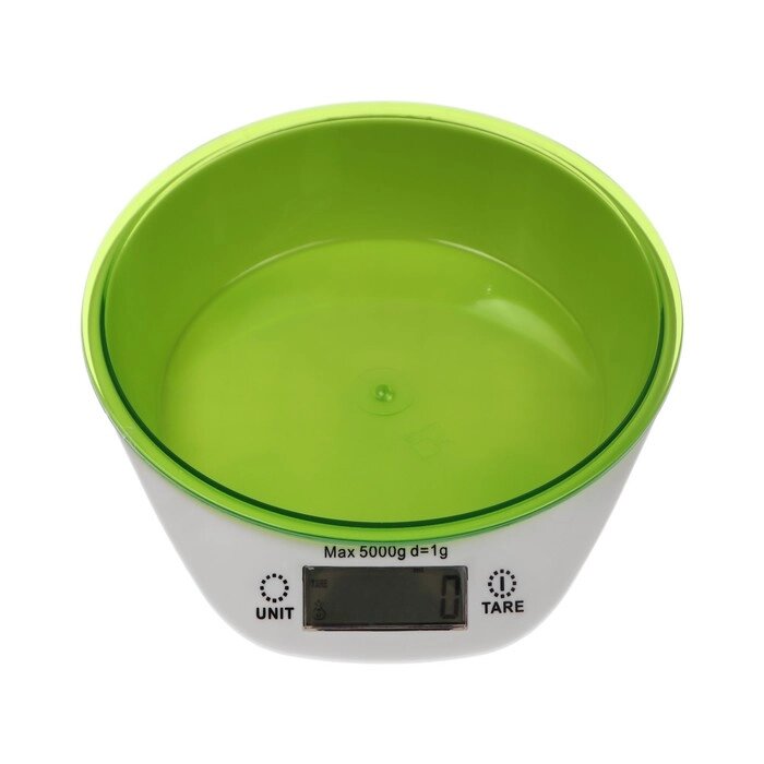 Весы кухонные Luzon LKVB-501, электронные, до 5 кг, чаша 1.3 л, зеленые от компании Интернет - магазин Flap - фото 1