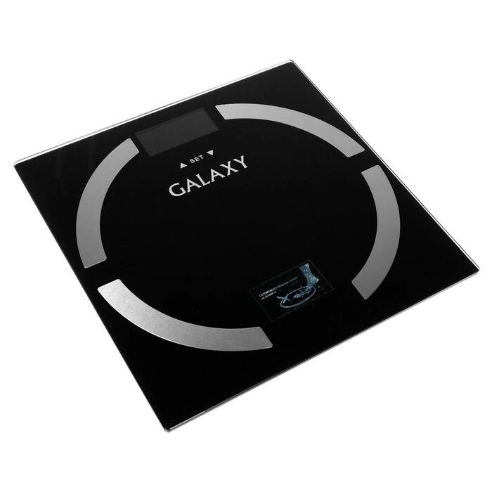Весы напольные Galaxy GL 4850, диагностические, до 180 кг, 2хAAA, стекло, чёрные от компании Интернет - магазин Flap - фото 1