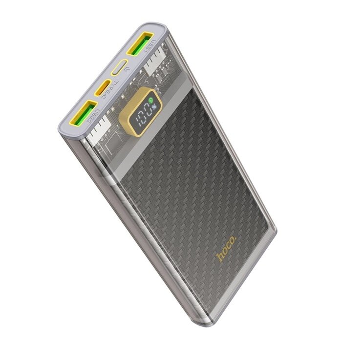 Внешний аккумулятор Hoco J103, 10000 мАч, USB/Type-C, 3 А, серый от компании Интернет - магазин Flap - фото 1