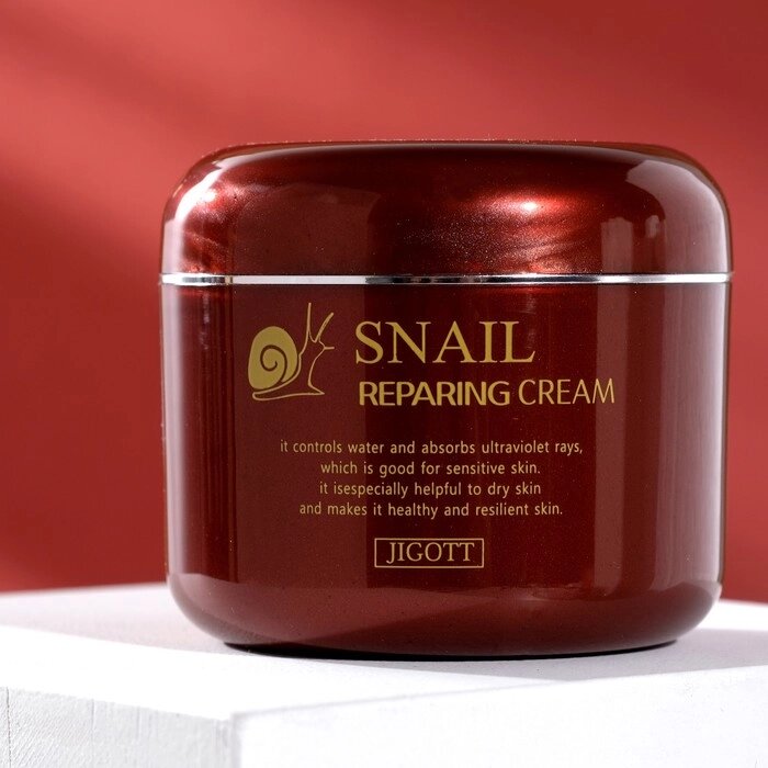 Восстанавливающий крем с муцином улитки JIGOTT Snail Reparing Cream, 100 г от компании Интернет - магазин Flap - фото 1