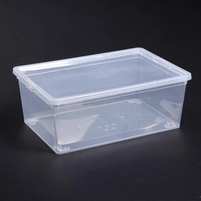 Ящик для хранения с крышкой, 10 л, 372414 см, цвет прозрачный от компании Интернет - магазин Flap - фото 1