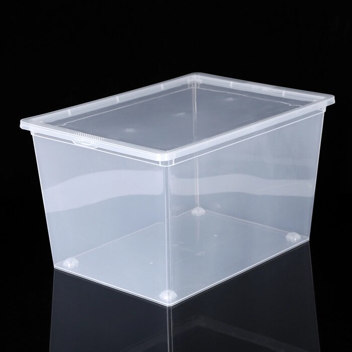 Ящик для хранения с крышкой, 50 л, 533830 см, цвет прозрачный от компании Интернет - магазин Flap - фото 1