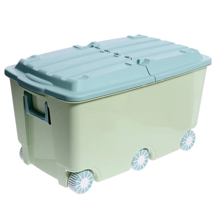 Ящик для игрушек на колёсах, цвет зелёный от компании Интернет - магазин Flap - фото 1