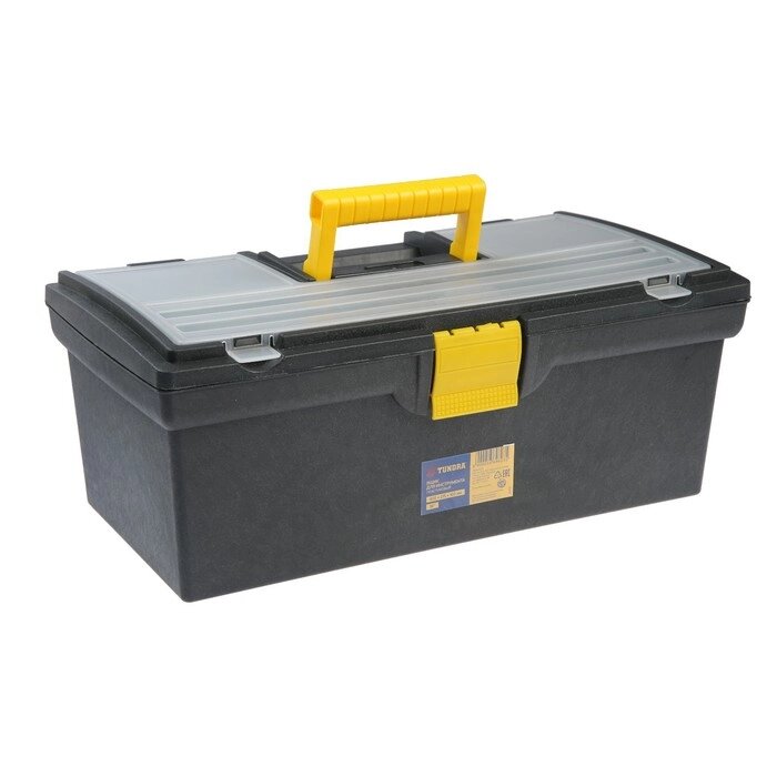 Ящик для инструмента ТУНДРА, 16", 405 х 215 х 160 мм, пластиковый, органайзер от компании Интернет - магазин Flap - фото 1