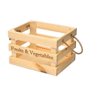 Ящик для овощей и фруктов, 29 23 19 см, деревянный