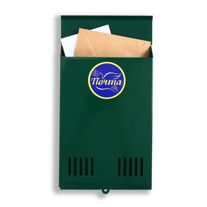 Ящик почтовый без замка (с петлёй), вертикальный, зелёный от компании Интернет - магазин Flap - фото 1
