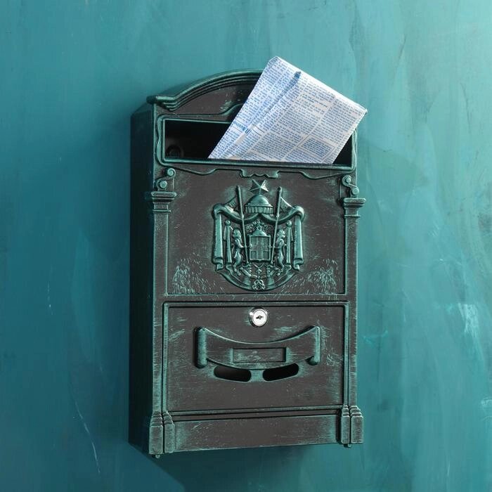 Ящик почтовый №4010В, Зелёная патина от компании Интернет - магазин Flap - фото 1