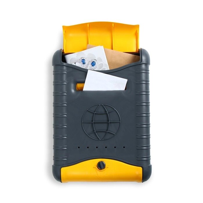 Ящик почтовый, пластиковый, «Стандарт», с щеколдой, с накладкой, серый от компании Интернет - магазин Flap - фото 1