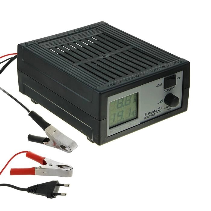 Зарядное устройство АКБ "Вымпел-27", 0.6-7 А, 12 В, для гелевых, кислотных и AGM АКБ от компании Интернет - магазин Flap - фото 1