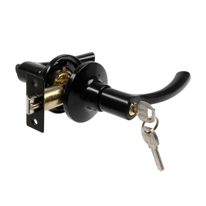 Защелка (мод. 3186), межкомнатная, фиксатор, 3 ключа, цвет глянцевый черный от компании Интернет - магазин Flap - фото 1